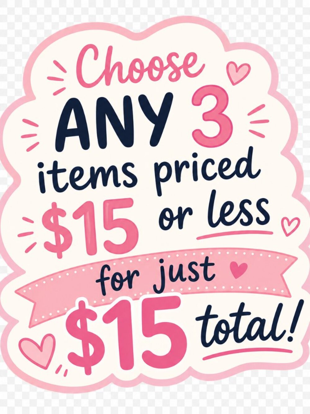 🌟 3 for $15 Closet Sale Graphic 🌟